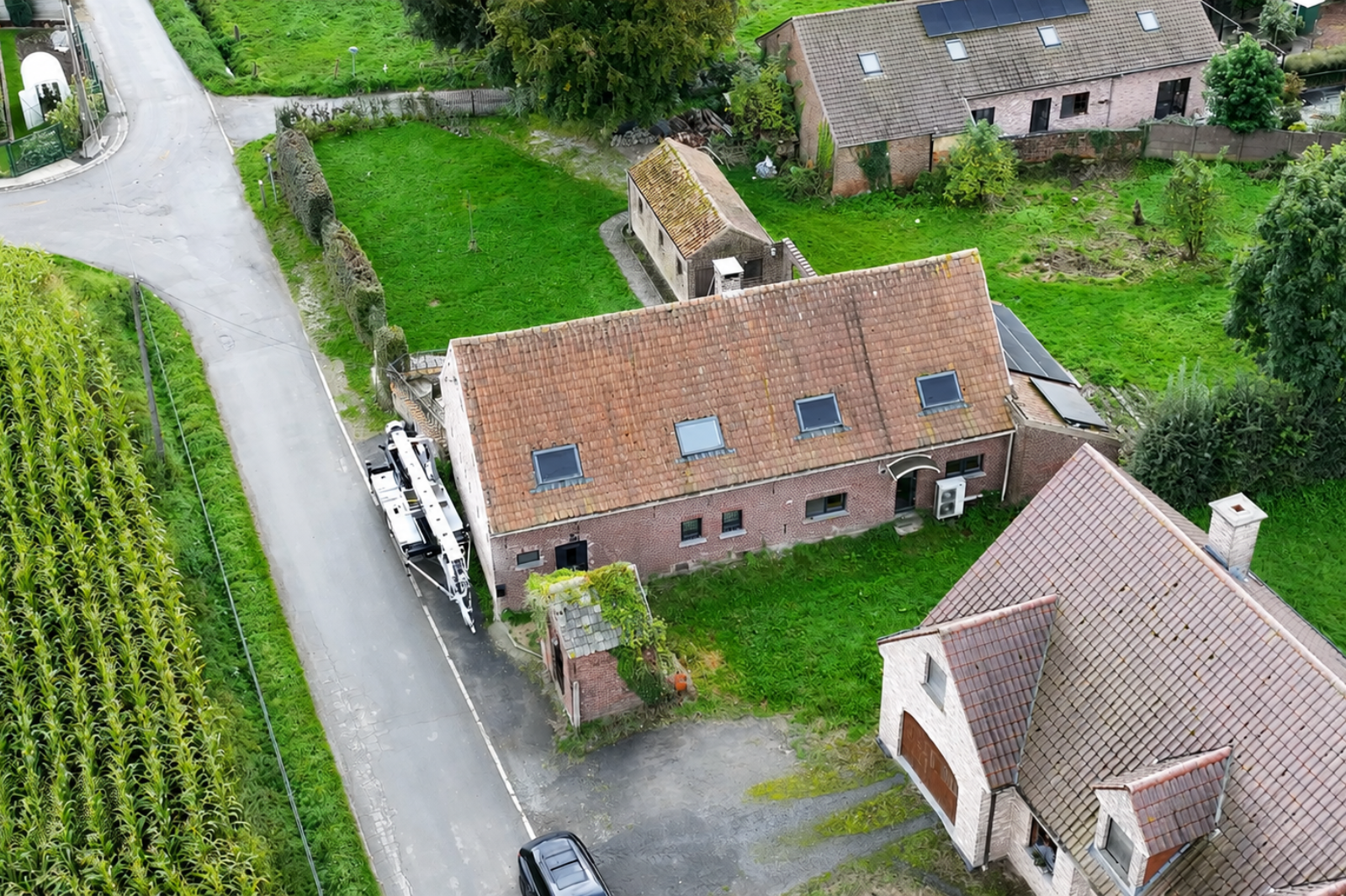 Hoeve in landbouwgebied, het type gebouw waarvoor de fermettetaks werd voorgesteld